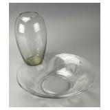Clear Glass Vase and Bowl