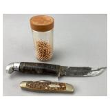 Western Fixed Blade Knife and Case Pocket Knife