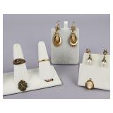 Gold Tone Earrings, Rings, Charm, Pins/Brooches