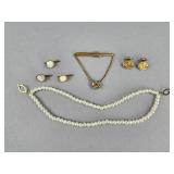 Collar Chain, Cuff Links & SWANK Tie Clip