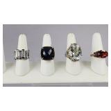 Sterling Silver Gold Accent Gemstone Ladies Rings