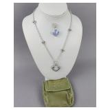 Judith Ripka Silver Station Necklace & 2 Pendants