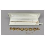 Gold Over Silver Gemstone Diamond Tennis Bracelets