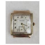 14K Gold 1940s Movado Tank Watch - Runs - No Band