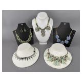 Large Rhinestone Fashion Statement Necklaces