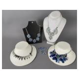 Large Rhinestone Fashion Statement Necklaces