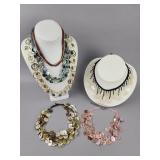 Wood MOP Abalone Shell Button Necklaces