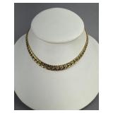 14K Italy Graduated Fancy Link Necklace