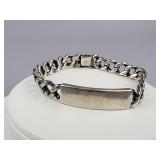 Signed Napier Ster. Silver Curb Link ID Bracelet