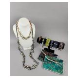 6 Costume Jewelry Bracelets and 2 Necklaces