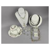 Silver Tone Bead Charm Necklaces, Earrings, Etc...