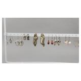 Silver Pierced Fashion Dangle Hoop Earrings
