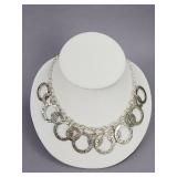 Mexico C11 Sterling Hammered Circles Necklace