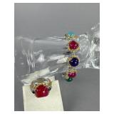 Silver M. Valitutti Cabochon Bracelet Ring Set