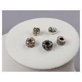 5 Sterling Silver Pandora Beads - Some Retired