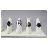 Four Cabochon Stone Ladies Designer Rings