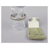 Silver Judith Ripka Hinged Cuff Bracelet, Earrings