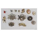 #1 Mom, Monogram, Cameo Style Pins/Brooches
