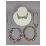 Rhinestone, Trifari, Lisner Lucite Bib Necklaces
