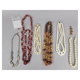 Faux Pearl Rhinestone Statement Necklaces, Charm