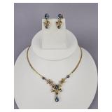 Necklace Earring Set Attributed to Leo Glass