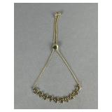 10K Heart and Wheat Link with Bolo Clasp Bracelet