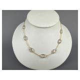 14K Mesh CZ Necklace Italy 1758 AR