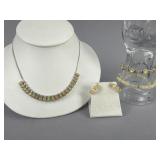 Sterling Silver Opal Bracelets, Earrings, Necklace