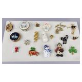 Holiday Pins Brooches Trinket Boxes, Locket