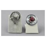 Wallace Clan Crest Pin, Scottish Thistle Brooch