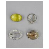 Sterling Silver Cabochon Pins and Brooches