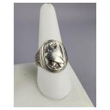 Sterling Denmark Georg Jensen Signed Eagle Ring