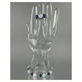 Silver Moonstone Lapis Topaz Bracelet Ring Set