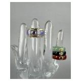 14K Interchangeable Multi-Color Jade Jadeite Bands