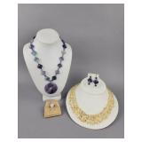 Rainbow Fluorite, Lemon Quartz, White Jade Jewelry
