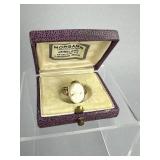 10K Shell Cameo Lattice Design Ladies Ring