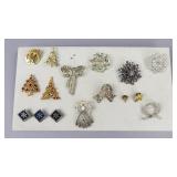Christmas Holiday Pins/Brooches Some Signed