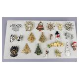 Holiday Christmas Pins/Brooches Some Signed