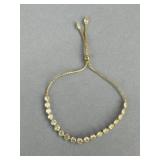 Italy 14K Mesh Chain CZ Bolo Clasp Bracelet