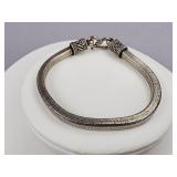 9 Inch Bali Style Square Snake Silver Bracelet