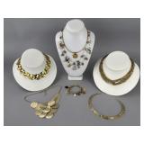 Gold Tone Multi Stone Designer Style Necklaces