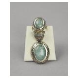 Carolyn Pollack Blue Chalcedony Ring and Charm