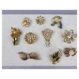 Mid Century Style Gold Tone Brooches/Pins