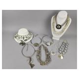 Chico Metallic Silver Tone Collar Design Necklaces