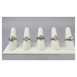 Silver Engagement Rings 1 Band Signed Judith Ripka
