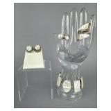 Silver Mother of Pearl Bracelet, Rings, Earrings