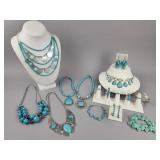Silver Tone Acrylic or Faux Turquoise Jewelry