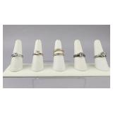 Silver CZ Engagement Style Rings, 1 Wrap Ring