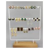 15 Pair Clip On Earrings, 1 Pair Post Earrings