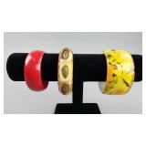 Lucite Bangle Bracelets, Brass & Bone Bangle